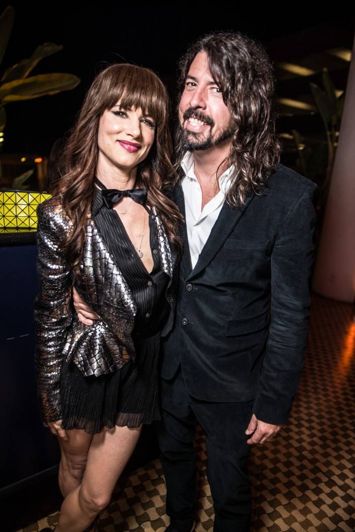 Juliette Lewis and Dave Grohl at the Clive Davis Grammy Gala