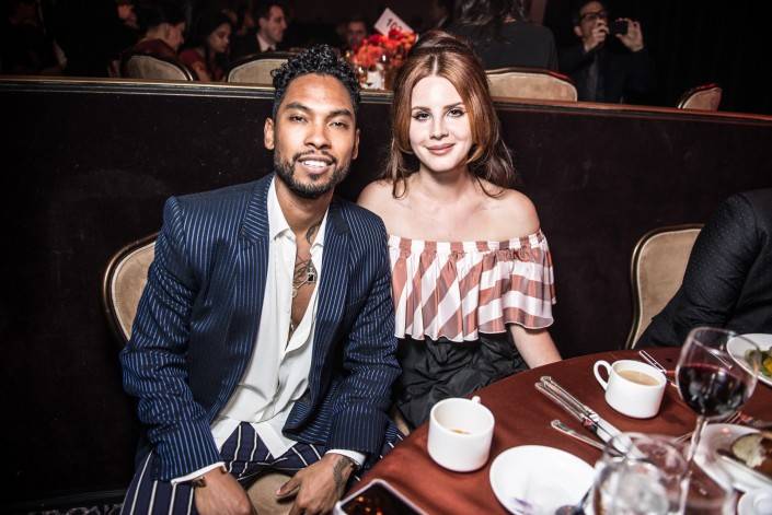 Miguel and Lana Del Rey at the Clive Davis Grammy Gala